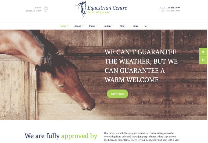 Equestrian Centre & Horse-riding School Hippodrome WordPress Theme