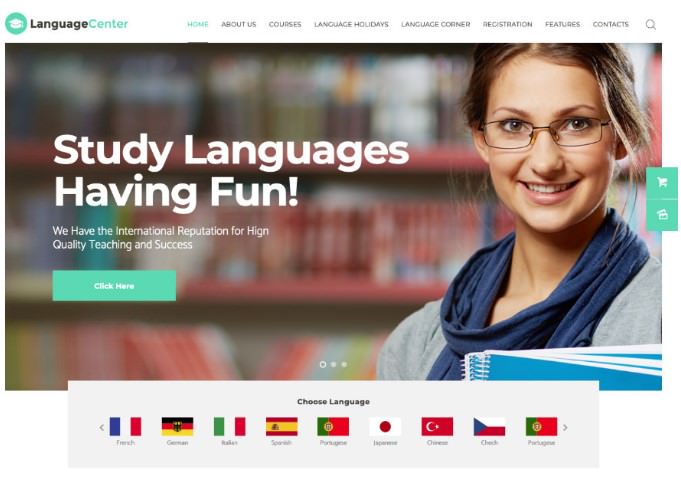 Language Center & Online School Education WordPress Theme