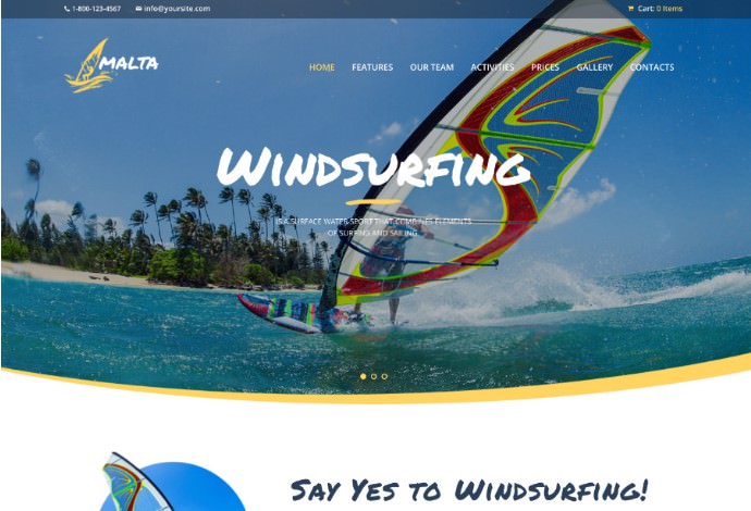 Malta - Windsurfing, Kitesurfing & Wakesurfing Center WordPress Theme