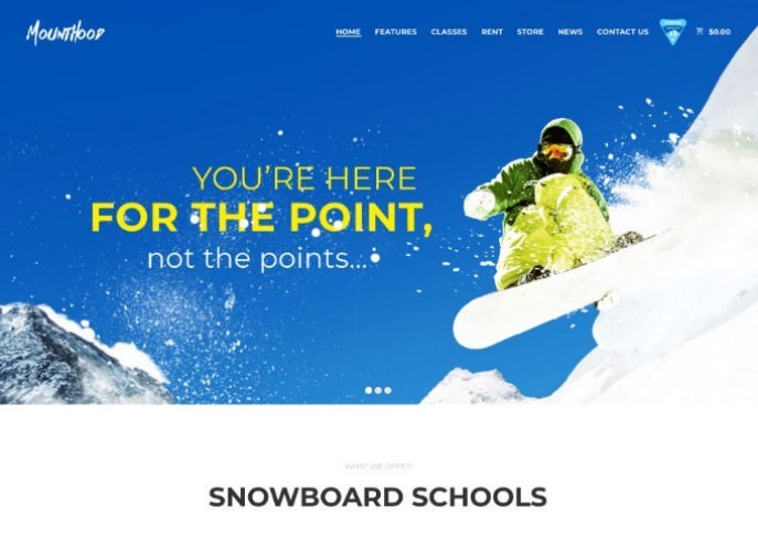 Mounthood | A Modern Ski and Snowboard School WordPress Theme