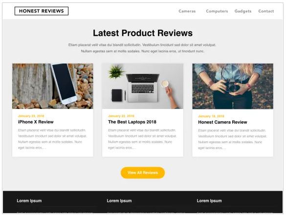 Шаблон Reviewers Landing Page