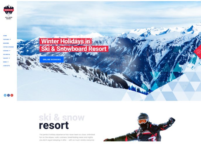 Snow Club | Ski Resort and Snowboard Classes WordPress Theme