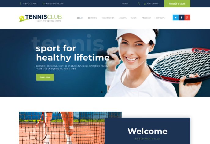 Tennis Club | Sports & Events WordPress Theme