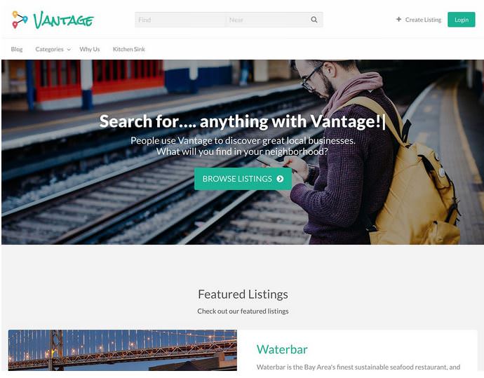 Vantage бесплатная тема Вордпресс