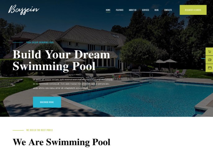 Bassein | Swimming Pool Cleaning & Maintenance Service WordPress Theme
