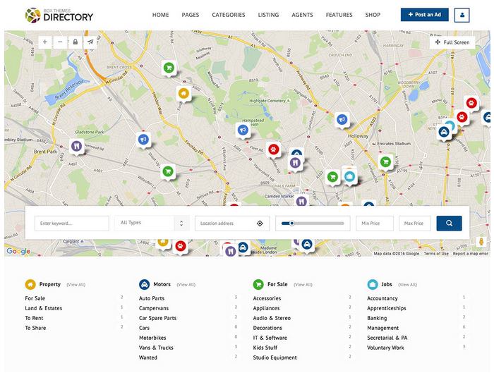directory шаблон для сайта компании с каталогом