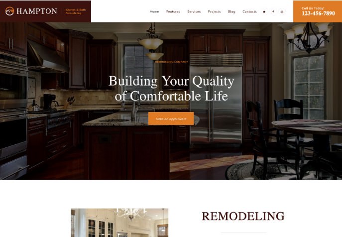 Hampton | Home Design and House Renovation WordPress Theme