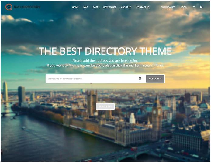 Javo - это великолепная тема WordPress для каталогов