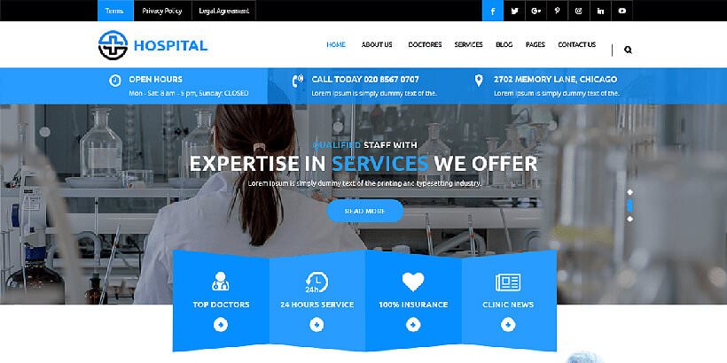 Медицинская Больница Бесплатные Медицинские Темы WordPress