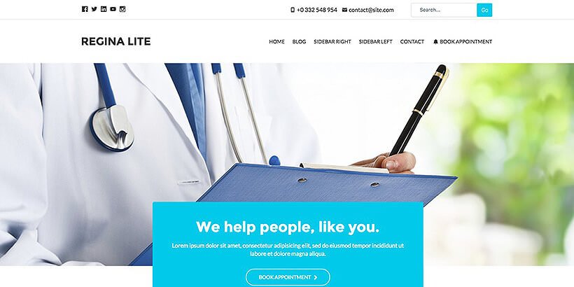 Reginalite Бесплатные Медицинские Темы WordPress