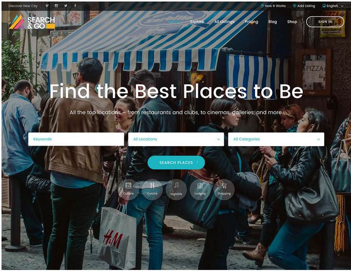 Search & Go - бесплатная тема для сайта директории на WordPress.