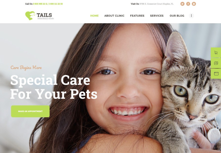Tails | Veterinary Clinic, Pet Care & Animal WordPress Theme + Shop