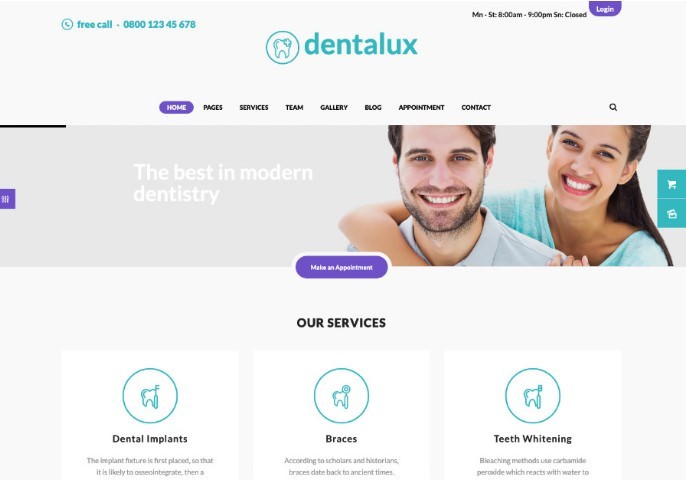 Dentalux | A Dentist Medical & Healthcare Doctor WordPress Theme