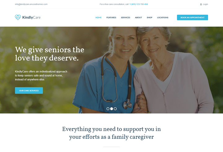 KindlyCare - Senior Care & Medical WordPress Theme
