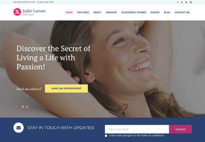 Life Coach and Psychologist Personal WordPress Theme