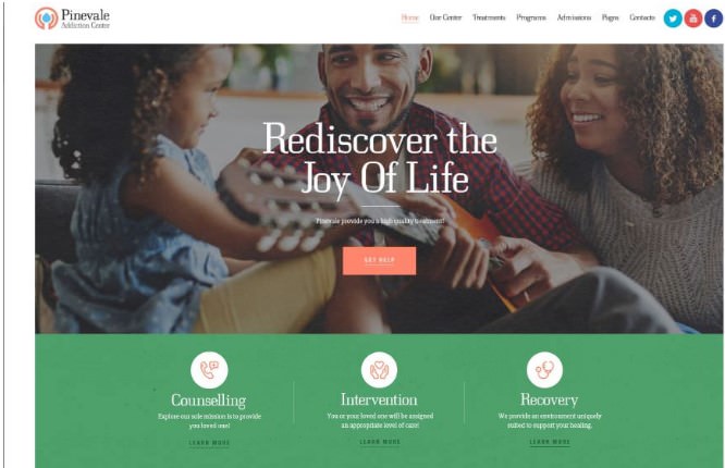 Pinevale | Addiction Recovery and Rehabilitation Center WordPress Theme