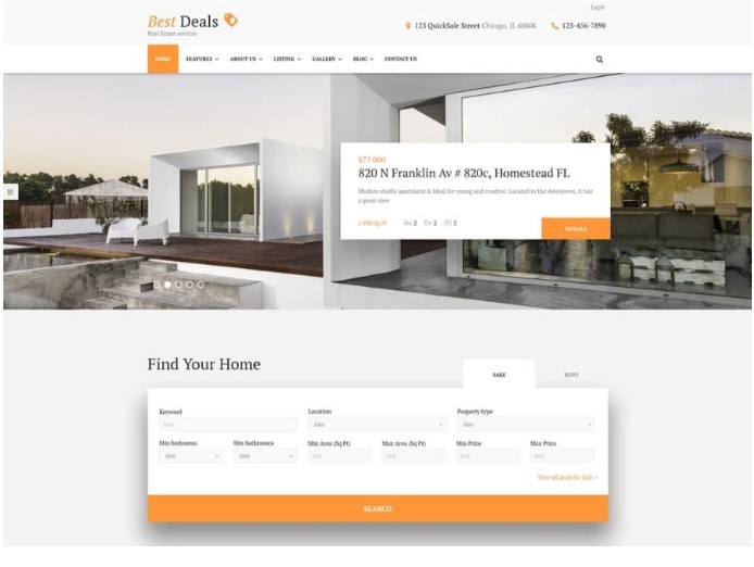 Best Deals - A Modern Property Sales & Rental WordPress Theme