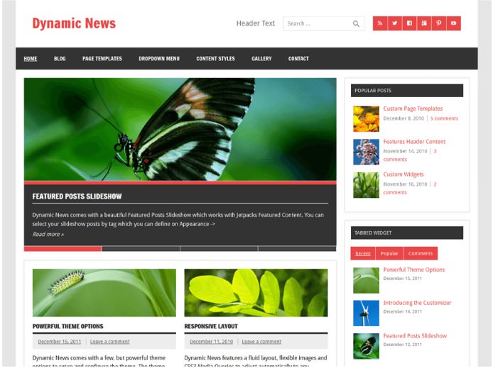 Dynamic News Lite бесплатная тема ВП