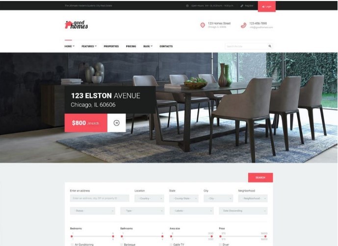 Good Homes | A Contemporary Real Estate WordPress Theme