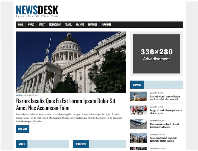 Newsdesk Lite шаблон для новостного сайта