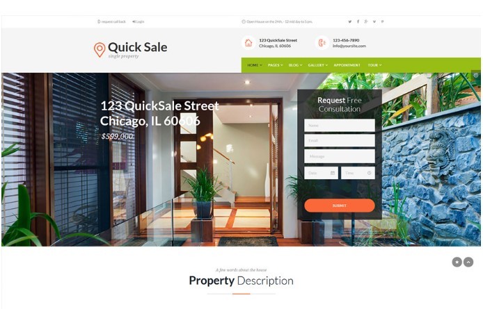 Quick Sale | Single Property Real Estate WordPress Theme