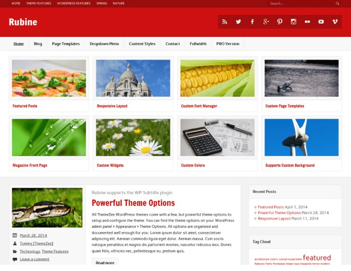 Rubine Lite бесплатный шаблон