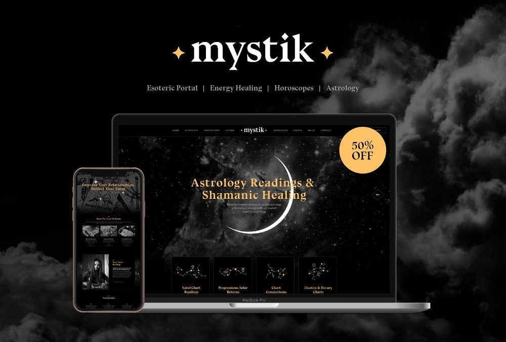 Шаблон Mystic для сайта по астрология