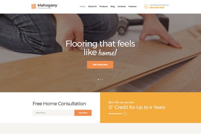 Mahogany | WordPress шаблон для продажи сантехнического оборудования и аксессуаров