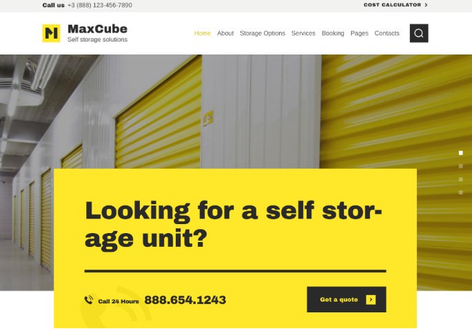 MaxCube | WordPress шаблон для сервиса перевозки и хранения вещей