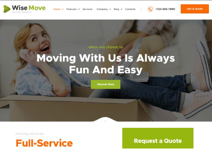 Wise Move | WordPress шаблон для сервиса перевозок и переезда