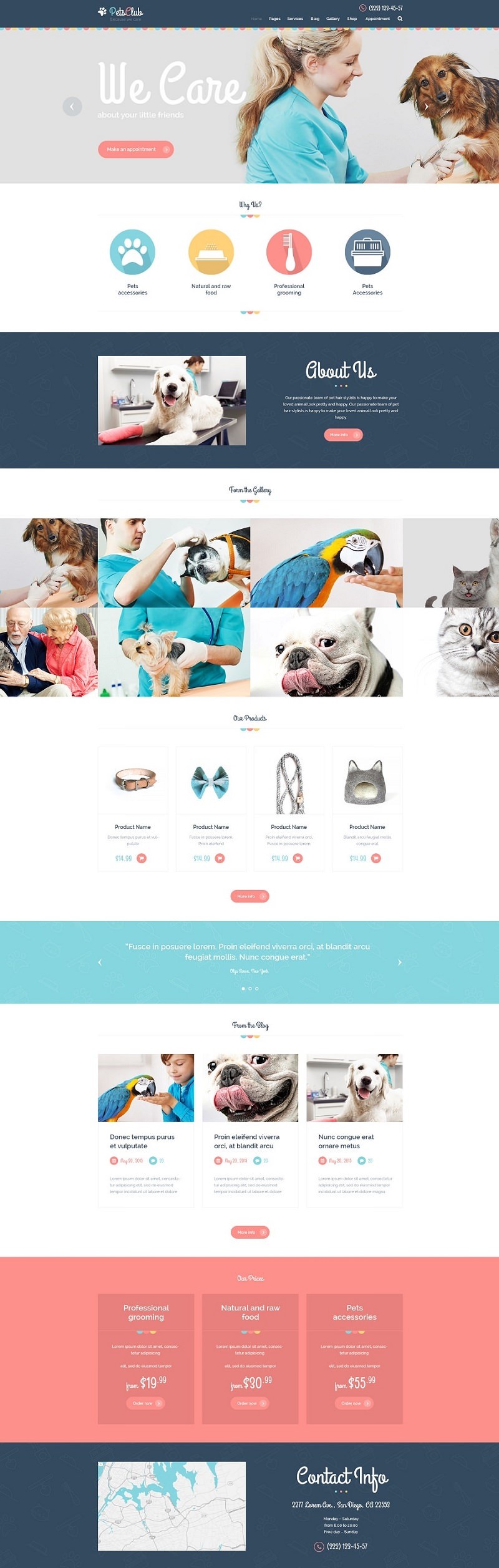 Pets Club | WordPress шаблон для ветеринарной клиники