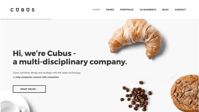 Cubus - Адаптивный бизнес WordPress шаблон<