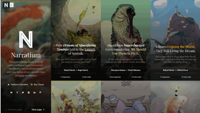 Narratium - Авторская тема WordPress для начинающих<