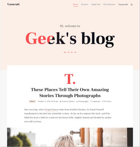 Typograph - контент ориентированная тема WordPress для Гутенберга