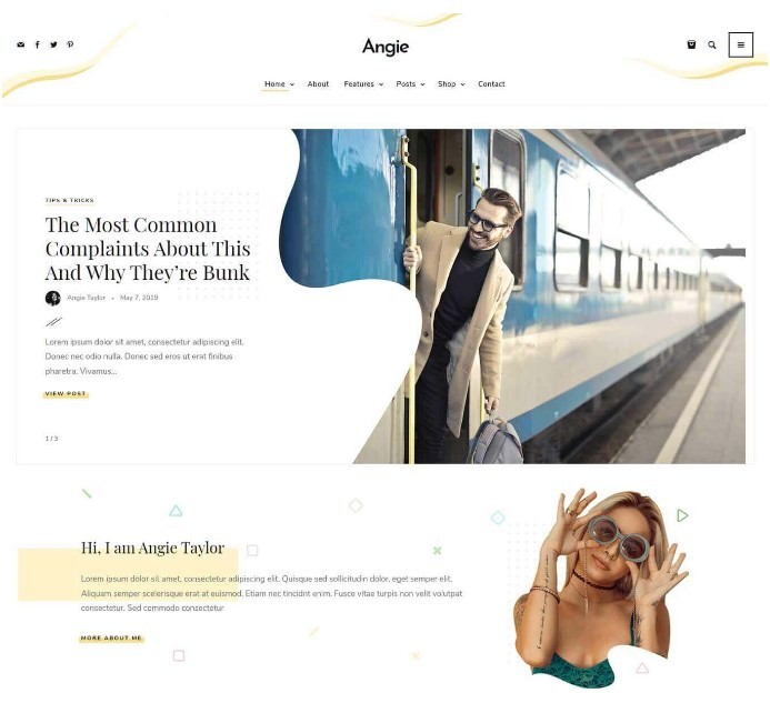 Angie - мульти-концепция WordPress блога для начинающих