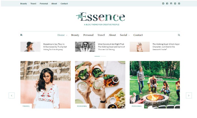 Essence - WordPress шаблон для блогов