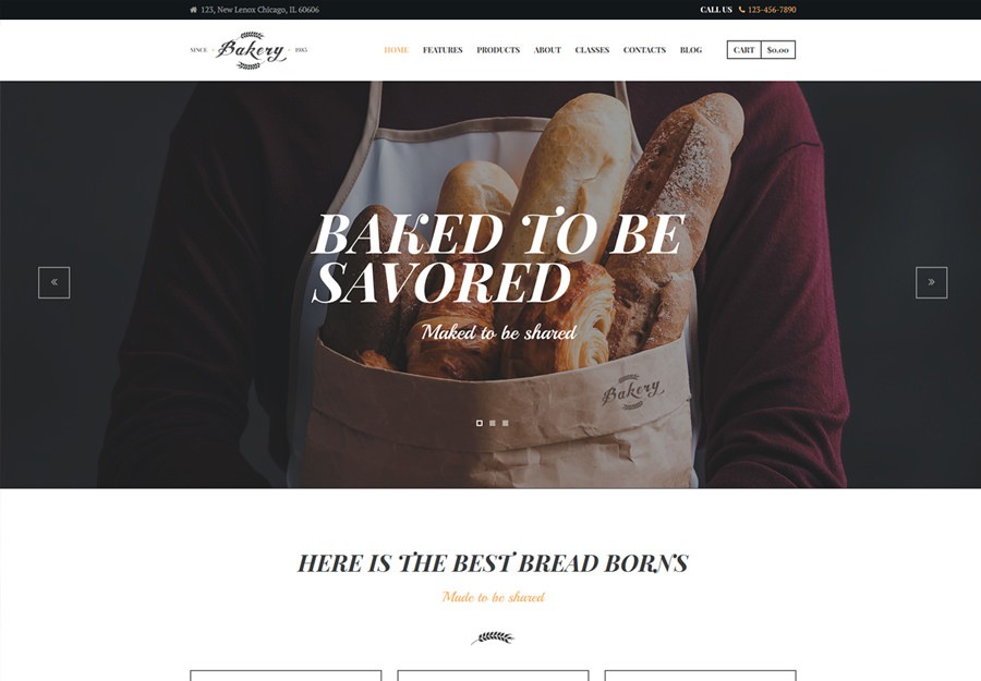 Bakery, Sweets Cafe & Pastry Shop | WordPress шаблон для пекарни и кондитерской