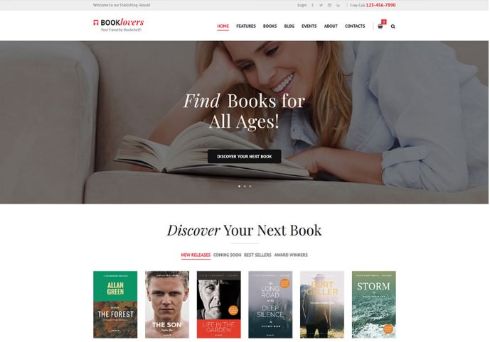 Booklovers | WordPress шаблон для книжного магазина + RTL