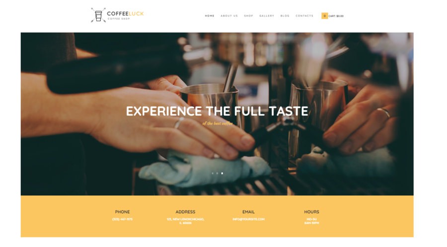 Coffee Luck | шаблон для кофейни и ресторана c WooCommerce