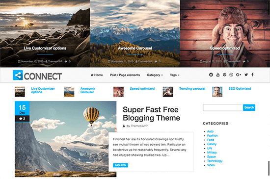 Connect - бесплатная тема Вордпресс