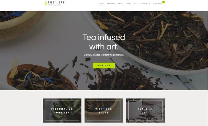 TheLeaf | WordPress шаблон для магазина чая и кофе