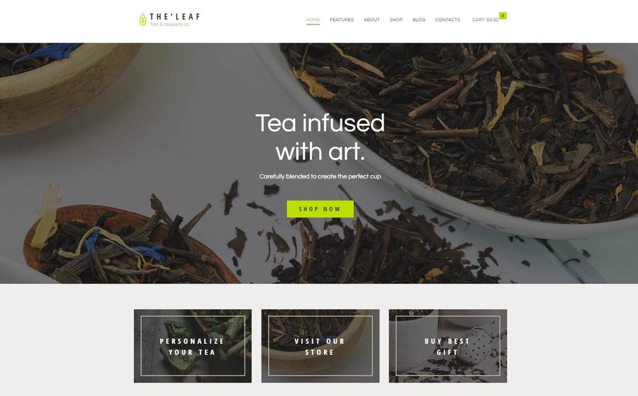 TheLeaf | WordPress шаблон для магазина чая
