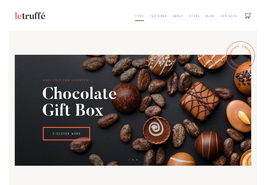 Le Truffe | WordPress шаблон для магазина кондитерских изделий