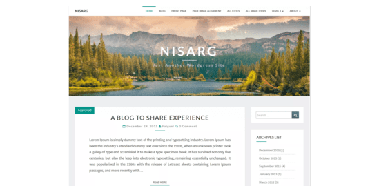 Nisarg бесплатная тема Вордпресс