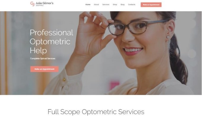 Optometry, Optician & Optics Store | WordPress шаблон для магазина оптики