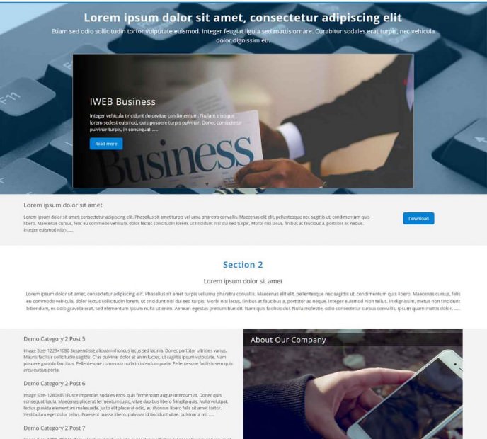 IWeb Business - бесплатная тема WordPress для начинающих