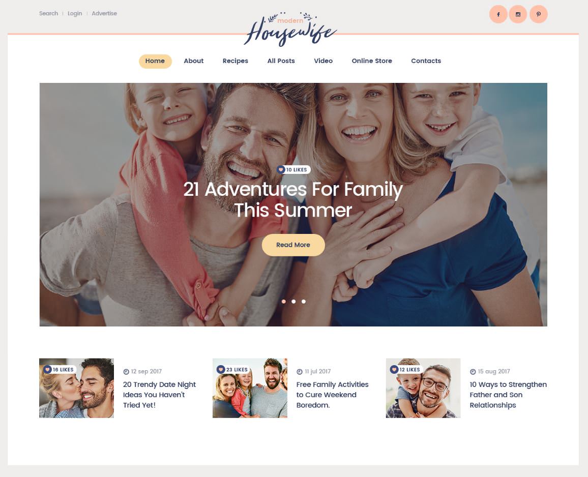 Houswife| Тема WordPress блога для женщин и семьи