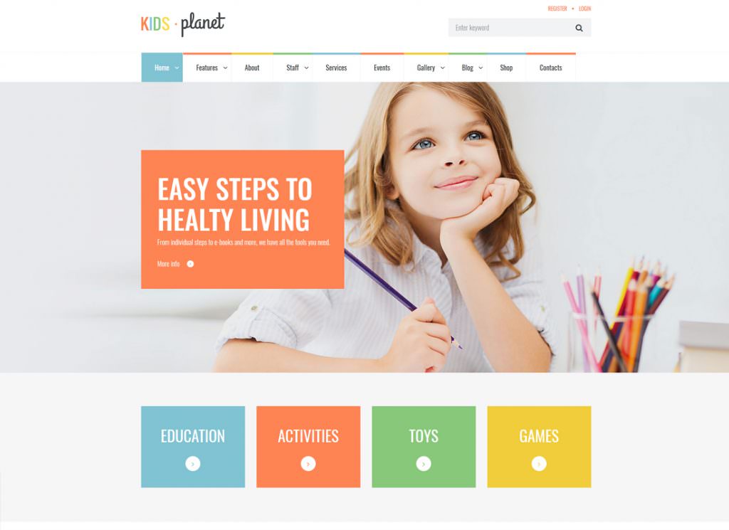 Kids Planet - многофункциональная тема WordPress
