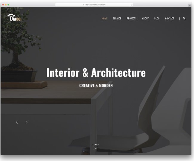 тема WordPress дизайн интерьера