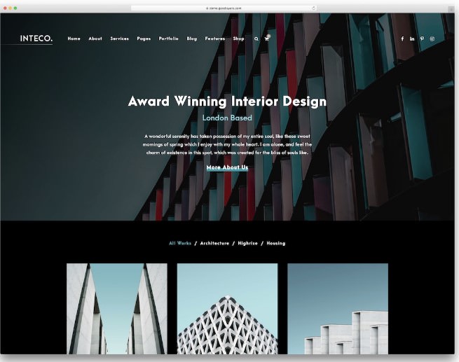 тема оформления интерьеров WordPress